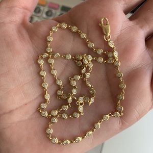 18kt yellow gold 2ct diamond tennis necklace